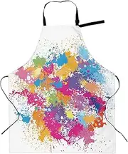 SHAPTOY Painting Artist Apron with 2 Pockets Waterproof Colorful Art Aprons Gifts for Artists Women Men Girls Painters Adults Teachers White Smock Bibs Costume For Garden Kitchen Cooking, Artist, Large