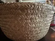 Weaved sea grass basket 20”w by 10”h