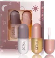 Lip Plumper Set,Day and Night Lip Gloss Oil,Natural Lip Care,Make Lips Fuller an