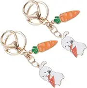 [WRITWAA] Cute Key Chain Carrot Design Key for Decor Backpack Pendant Easter Metal Material