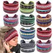 New Bohemian Style Women's Striped Wide Edge Headband Sports Headband