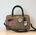 NWT Coach Disney X Coach Rowan Satchel Bag In Signature Canvas With Patches-Khak