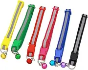 Hohopeti 6 Colors Cat Dog Reflective Pet Collar Bell Adjustable Safety Buckle Safety for