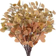 Artflower 6 Pcs Artificial Eucalyptus Stems Fall Stems Tall Silver Dollar Eucaly