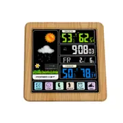 Ts-3310-Wg Full Touch Screen Indoor And Outdoor Temperature Humidity Meter Clock Weather Forecast Station