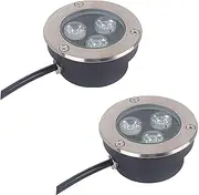 2PCS IP67 Waterproof Underwater Spotlight, AC12V/24V led Underwater Lights, Pool Lights, Pond Lights, High Brightness Diving Light, Outdoor Fountain Lights (Color : White, Size : 3w(12V))