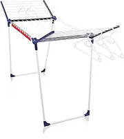 Leifheit Pegasus 200 Solid Standing Clothes Airer, Foldable Clothes Rack for Outdoor & Indoor, 20 m Clothes Horse with Hangers and Peg Bag