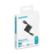 Momax Mag.Link Magnetic USB-A to USB-C cable 66w - Black