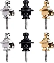 Guitar Strap Locks Set 6 Pack Strap Lock Set Buttons Security Quick Release Straplocks Strap Parts for Acoustic, Ukulele, Martin, Banjo, Electric and Bass Guitars Strong Straps Locks Snug
