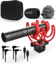 Movo X1-Mini Video Supercardioid Shotgun Microphone - USB-C/3.5mm