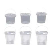 20pcs Plastic Round Bucket with Lid Transparent Portable Storage Gift Container