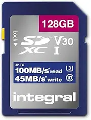 [Digi-Wipe] 128GB SDXC SD Memory Card For Nikon Zf, Z8, Nikon D3100, D3200, D3000, Nikon D3400, Nikon D3500, Nikon D5600, Nikon D7500 and Nikon 850 Digital Cameras Integral UHS-1 U3 V30 + Cleaning Cloth, SDX128G-100V30