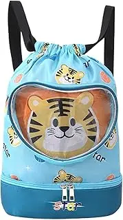 Swim Backpack Kids,Beach Backpack Waterproof Bag - Lightweight Cartoon Dry Wet Separated Drawstring Pool Accessories for Camping Travel Beach School Use Activities Sports Gym