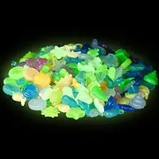 SOFPLATE About 120G Ocean Theme Vase Filler Glow in The Dark Rocks Bulk Colorful Luminous Summer Acrylic Sea Life Animals Small No Hole Beads Fillers for Fish Tank Vase Party Home DIY Decorations