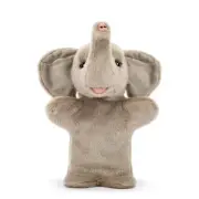 Animalcraft Grey 11 Inch Stuffed Plush Puppet Peanuts The Elephant