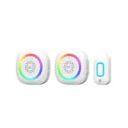 Home Zone 2 BATTERY OPERATED WIRELESS DOORBELL 60 Sound Options RGB Light CHIME