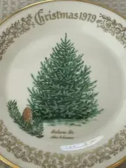 Lenox 1979 Annual Limited Commemorative Balsam Fir Gold Christmas Plate