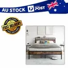 Queen Size Bed Frame Storage Headboard with USB and TypeC Charging Station Metal
