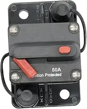 CRILSTYLEO 12v-36v Car Truck Rv Inverter Fuse Circuit Breaker Auto Reset Waterproof Easy Installation 80a Panel Mount and Insulators