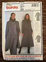 Burda 8758 UNCUT Sewing Pattern, Misses' Coat, Size 8-18