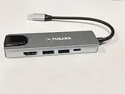 TUSARD 5 in 1 USB C Hub, 1000Mbps Ethernet Port,4K HDMI@60Hz, 2 X USB3.0, 60W PD for MacBooks, Laptops, Projectors, Mouse, Keyboard, Monitors, Card Readers, Routers, HD TV