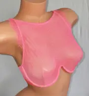 Victoria's Secret Lace Bralette Bra High Neck Tank Top/Cami Pink Sz 32D NWT