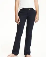 NWT Old Navy Navy Blue Uniform Girls' Adjustable Waist Bootcut Pants Size 7