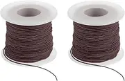 uxcell Elastic String for Bracelet 164 Ft/50 Meter Length 0.8 mm Dia, 2 Roll Sturdy Stretchy String Cord for Jewelry Making Necklace Beading Craft DIY, Brown