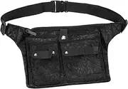 LIFKOME Hairdressing Scissors Pouch Belt Multi Functional Canvas Hair Cutting Tools Holder Bag with Leopard Print Design for Barber Stylists and Hairdressers