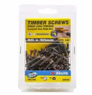 Zenith TIMBER SCREW HINGE-LONG Thread PHILLIPS Drive BRONZE 8Gx30mm- 50 or 100pc