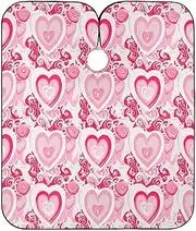 Heart Pink Hair Dye Apron Cape, Hair Color Apron Client, Women Hair Cape, Heart Pink