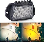 RV Exterior LED Light, 39 LED Porch Light with 1300LM white/1000LM Amber 12V Exterior RV Lights Replacement Kits, Caravan Accessories for RV Trailers Campers