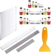 45 Pcs Polymer Clay Tool Kit Acrylic Polymer Clay Roller Clay Blade Cutter Acrylic Sheet Round Circle Punch Tools