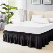 Queen Bed Skirt, Elastic Wrap Around Bed Skirt Queen Size, Bed Skirts for Adj...