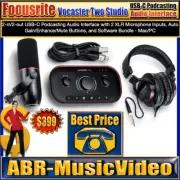 Focusrite Vocaster Two Studio USB-C Podcasting Audio Interface Bundle