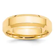 Solid 10K Yellow Gold 6mm Bevel Edge Comfort Fit Men's/Women's Wedding Band Ring Size 11