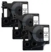 ExtraPrint 3 Pack Compatible Label Tape SD45013 for Dymo D1 S0720530 LabelWriter 450 Duo LabelManager 120P 160 210D 220P 260P 280 360D 420P 450D 500TS Wireless PnP Black on White 12mm x 7m