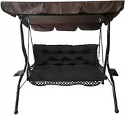 Water resistant 3 Seater Patio Hammock Cushions with Backrest Outdoor Furniture Seat Pads for Canopy Swing Thick and Comfortable Black 120 * 100 * 10cm