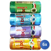 6x Bags Rubbish 52X65 Handles Virosac Perfume 15 Pieces