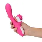 Rabbit vibrator stimulates clitoris realistic soft silicone vaginal phallus