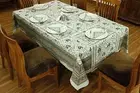 Gray & White Rectangle Floral Print Table Cover, Indien Hand Block Prints, Gifts