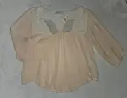 Abercrimbie & Fitch Pinksheer Net & Lace Baby Doll Top M