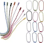 EXAOMBLE 100pcs Ball Bead Hanging Chains Metal Tag Chains Keychains Chain Hanging Chains Jewelry Chains