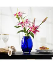 Barski Barrel 8in Cobalt Blue Vase