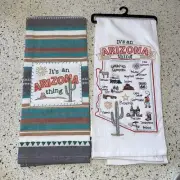 It's an Arizona Thing CACTUS & SUN Embroidered Cotton Tea Dish Towels Set Of 2