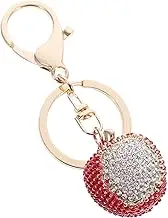 Mobestech Cute Litchi Shaped Rhinestone Keychain Pendant Sparkling Bag Charm for Women Material Unique Design present Occasion