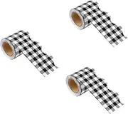 jojofuny 3 Rolls Chalkboard Stickers Strip Black Border Walls White Paper for Bulletin Board Festival Supplies Festival Accessories Bulletin Supply Bulletin Accessory Coated Paper Stickers