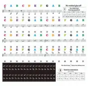 Practical Keyboard Sticker Piano Beginner Colorful Keyboard Stickers Note