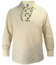 Gents Scotland Ghillie Shirt In Natural Colour Size Small
