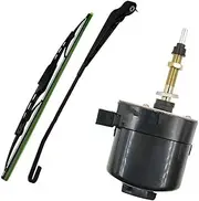 Wiper Motor DC 12V Windshield Wiper Motor 105° Blade Wiper and Motor Kit Universal for Tractor Boat 3 Pieces